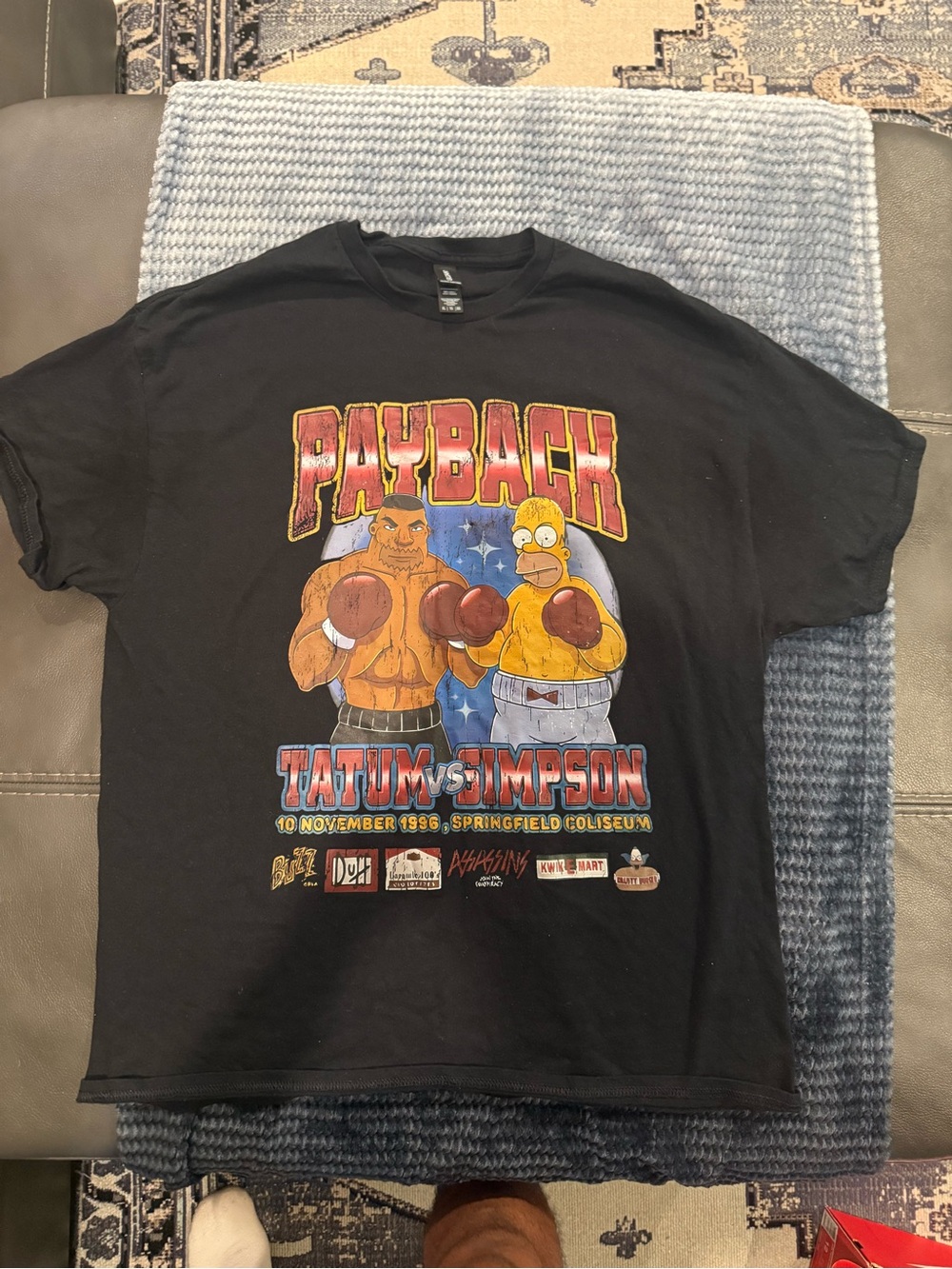Gildan Black 'Payback' Boxing Graphic Tee - Multicolor Print